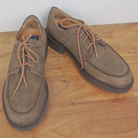 Men\'s Italian Made Brown Leather Nubuck Walking Style Oxfords Size 9 main image 4